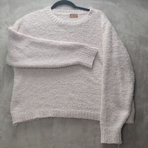 POL | MEDIUM WOMENS | FUZZY COZY OVERSIZED KNIT SWEATER in PALE PINK JP2A 133793